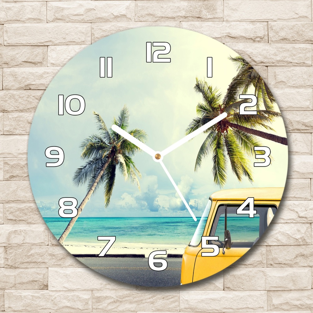 Horloge ronde Fourgon de plage