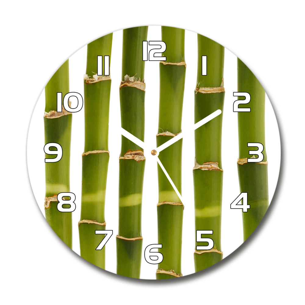 Horloge en verre ronde Bambou