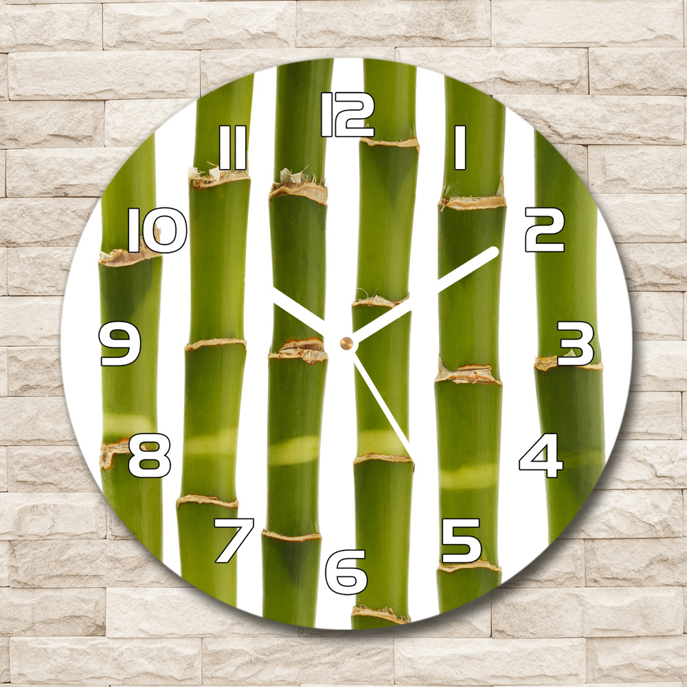 Horloge en verre ronde Bambou