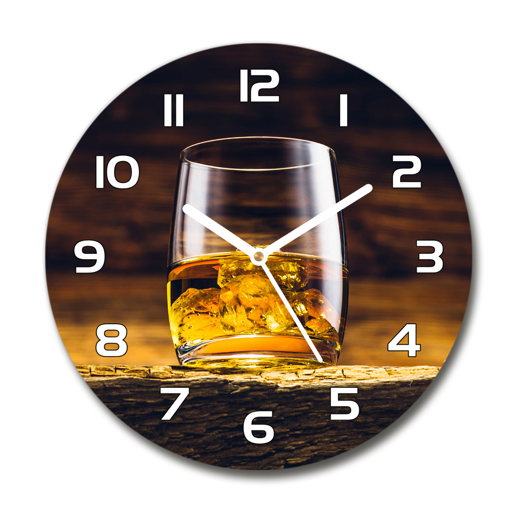 Horloge ronde Bourbon dans un verre