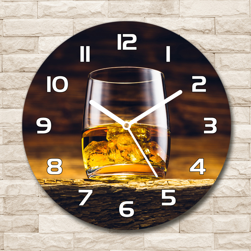 Horloge ronde Bourbon dans un verre