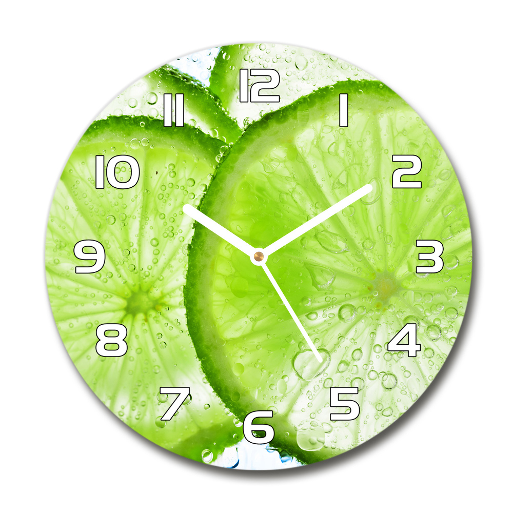 Horloge ronde Citrons verts sous l'eau