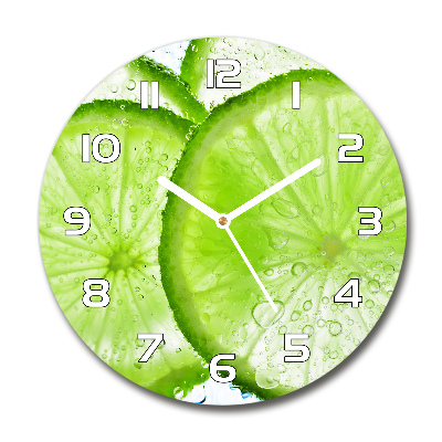 Horloge ronde Citrons verts sous l'eau