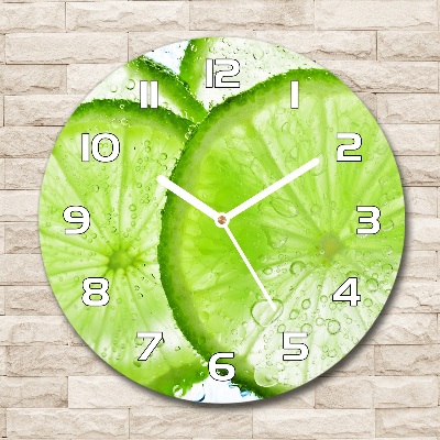 Horloge ronde Citrons verts sous l'eau