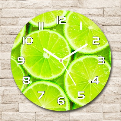 Horloge ronde murale Citrons verts