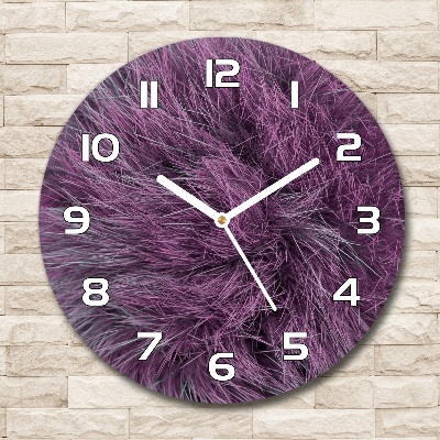 Horloge ronde Fourrure rose