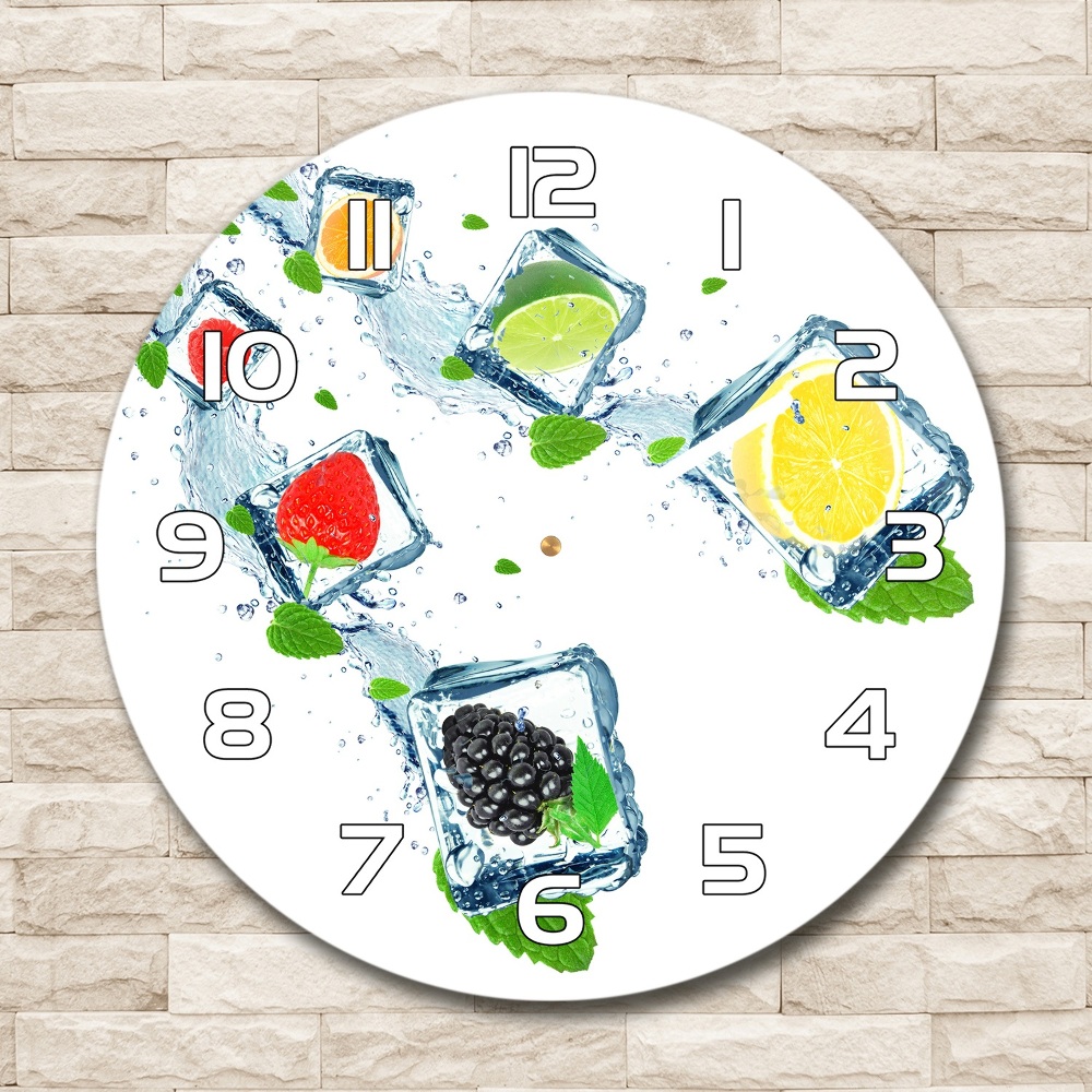 Horloge ronde murale Fruits en dés