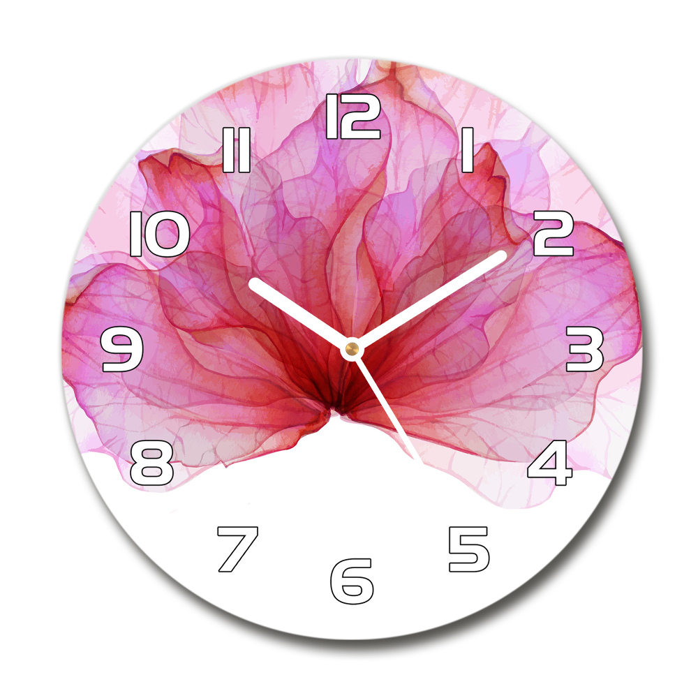 Horloge ronde murale Fleur rose