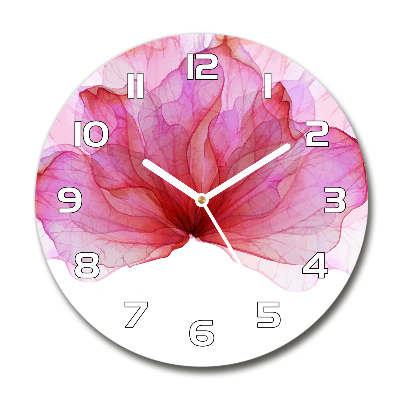 Horloge ronde murale Fleur rose