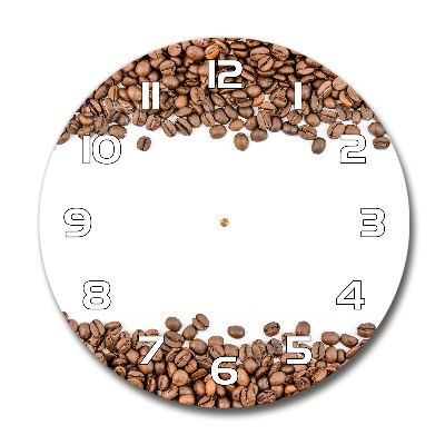 Horloge en verre ronde Grains de café