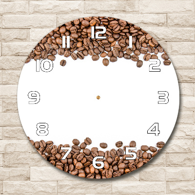 Horloge en verre ronde Grains de café