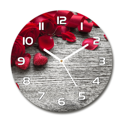 Horloge ronde Roses rouges