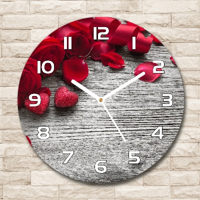 Horloge ronde Roses rouges