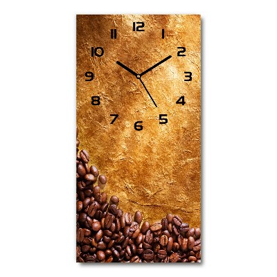 Horloge verticale en verre Grains de café