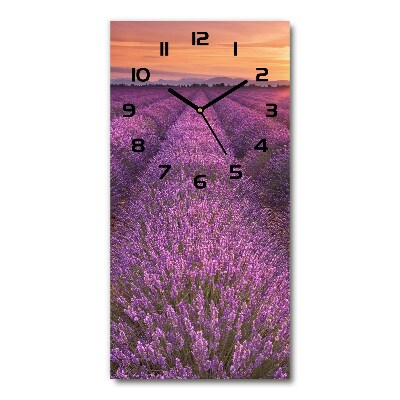 Horloge rectangulaire verticale Champ de lavande