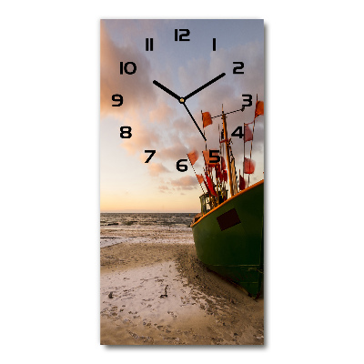 Horloge rectangulaire verticale Bateau de pêche