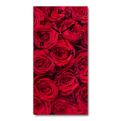 Horloge verticale en verre Rose rouge