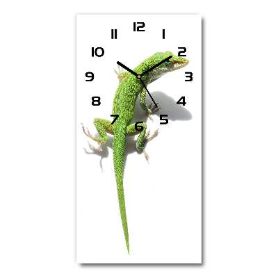 Horloge murale verticale Lézard vert