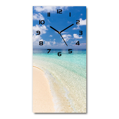 Horloge murale en verre rectangulaire Plage des Maldives
