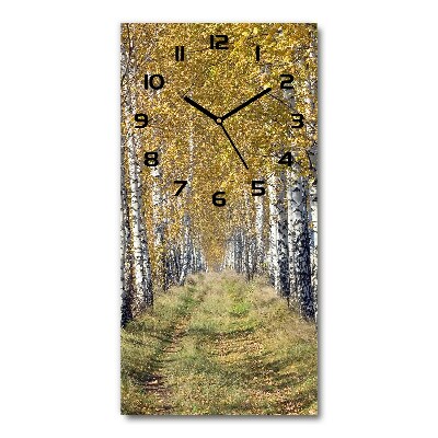 Horloge rectangulaire verticale Forêt de bouleaux