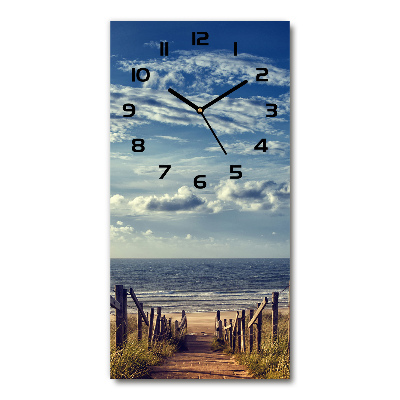 Horloge murale en verre rectangulaire Chemin de la plage