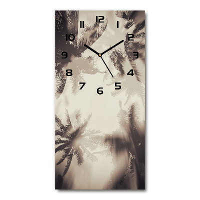 Horloge verticale en verre Palmiers