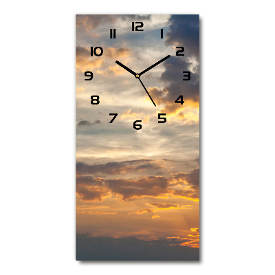Horloge murale verticale Ciel au coucher du soleil