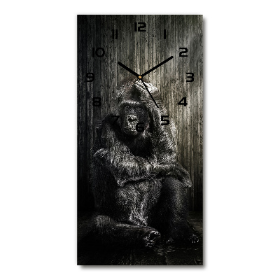 Horloge verticale en verre Gorille