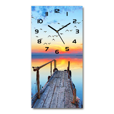 Horloge rectangulaire verticale Jetée en bois