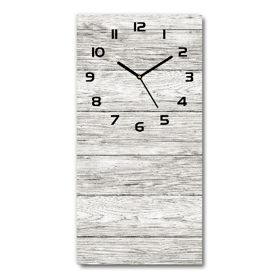 Horloge murale en verre rectangulaire Motif en bois gris