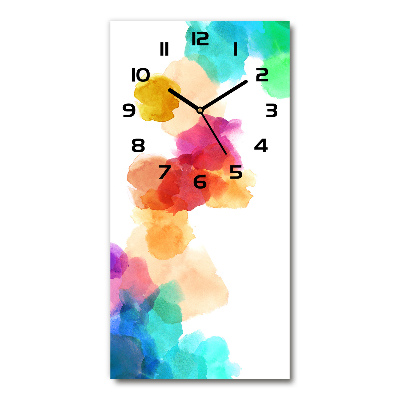 Horloge murale en verre rectangulaire Taches de couleur
