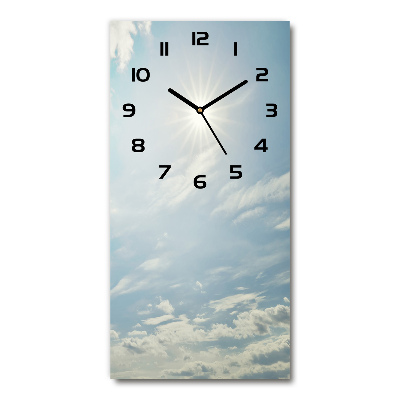 Horloge rectangulaire verticale Soleil dans le ciel