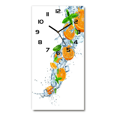 Horloge verticale en verre Oranges