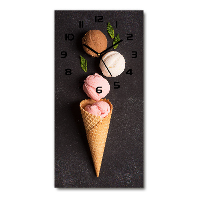Horloge verticale en verre Glace en gaufrette