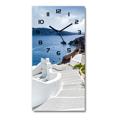 Horloge murale en verre rectangulaire Santorin Grèce