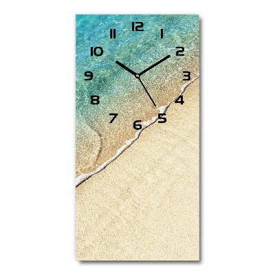 Horloge murale en verre rectangulaire Vague de mer