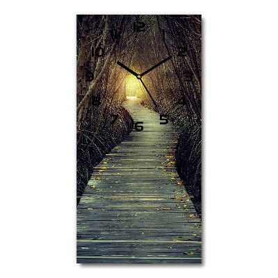 Horloge rectangulaire verticale Chemin dans la forêt