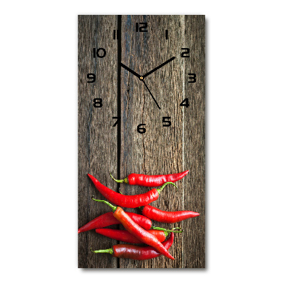 Horloge murale en verre rectangulaire Piments