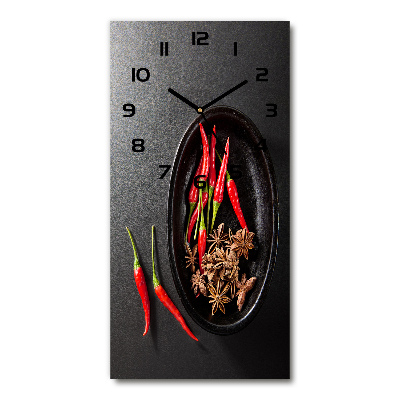 Horloge verticale en verre Piments