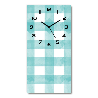 Horloge murale verticale Chèque bleu