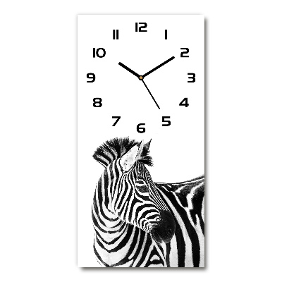 Horloge verticale en verre Zèbre dans la neige