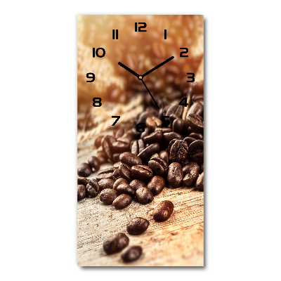 Horloge murale en verre rectangulaire Grains de café
