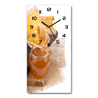 Horloge verticale en verre Nid d'abeilles
