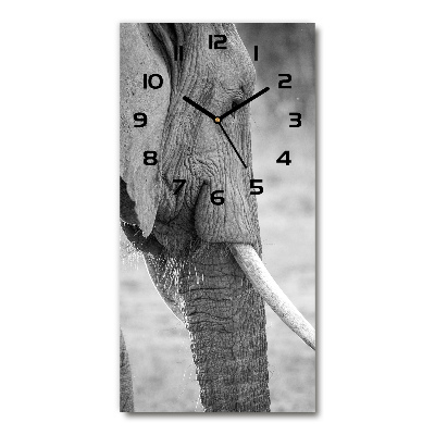 Horloge murale en verre rectangulaire Éléphant