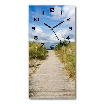 Horloge murale en verre rectangulaire Chemin vers la plage