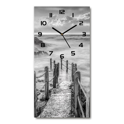 Horloge murale en verre rectangulaire Chemin au bord de la mer