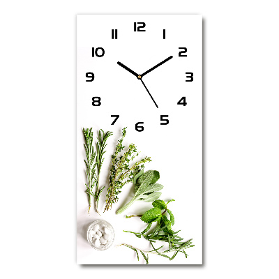 Horloge verticale en verre Herbes