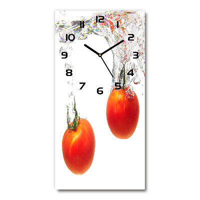 Horloge verticale en verre Tomates sous l'eau