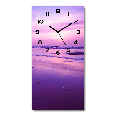 Horloge murale en verre rectangulaire Coucher de soleil sur la mer