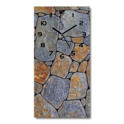 Horloge murale en verre rectangulaire Fond de pierres